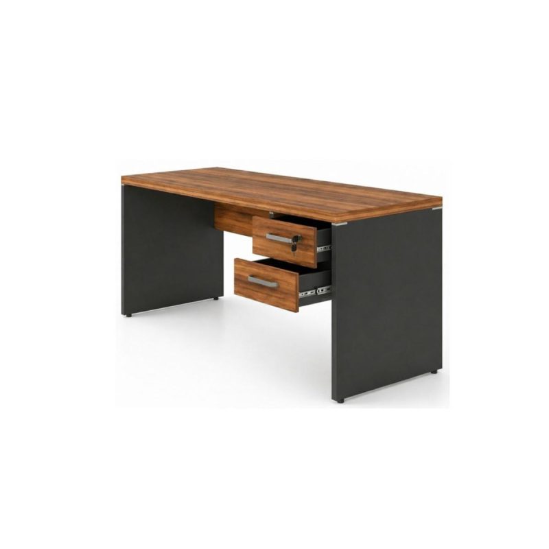 Móveis para Escritório Mesa para Computador 120cm Robusta Tampo 40mm  e Gavetas - Escrivaninha de Trabalho e Estudo - Sevilha / Preto - 21471