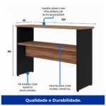 Móveis de Madeira Aparador de Madeira 1,20x0,80x0,35 - NOGALSEVILHA/PRETO - 21436