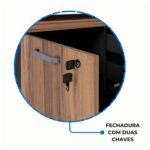 Móveis de Madeira Armário Baixo 03 Gavetas e Porta (MISTO) NOGAL SEVILHA/PRETO - 21422