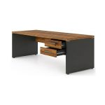 Móveis para Escritório Mesa para Computador 170cm Robusta Tampo 40mm  e Gavetas - Escrivaninha de Trabalho e Estudo -  Sevilha / Preto - 21475