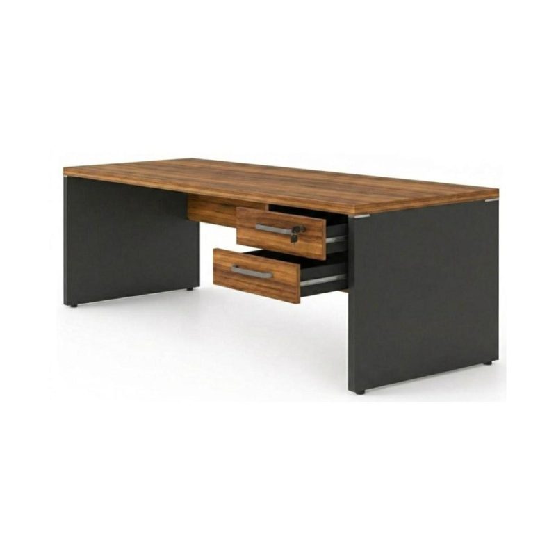 Móveis para Escritório Mesa para Computador 170cm Robusta Tampo 40mm  e Gavetas - Escrivaninha de Trabalho e Estudo -  Sevilha / Preto - 21475