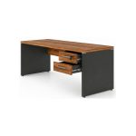 Móveis para Escritório Mesa para Computador 150cm Robusta Tampo 40mm  e Gavetas - Escrivaninha de Trabalho e Estudo -  Sevilha / Preto - 21473