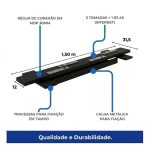 Móveis para Escritório Mesa Estação de Trabalho Dupla 1,50x1,35m 02 Lugares s/ Gavetas c/ ponto de tomada - Workstart - Nogal Sevilha - 63087