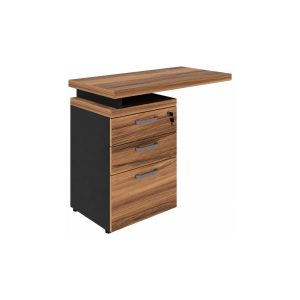 Mesa AUXILIAR c/ 03 Gavetas Pedestal NOGAL SEVILHA/PRETO - 21421