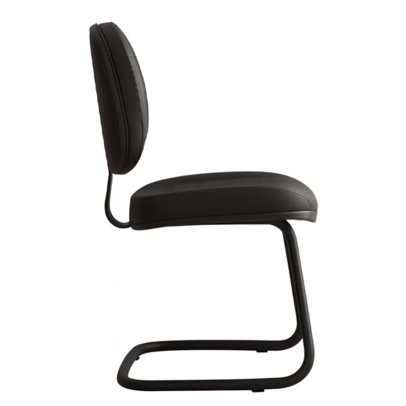 Cadeira Executiva Costurada Base em "S" PRETA - Corino Preto - 31014