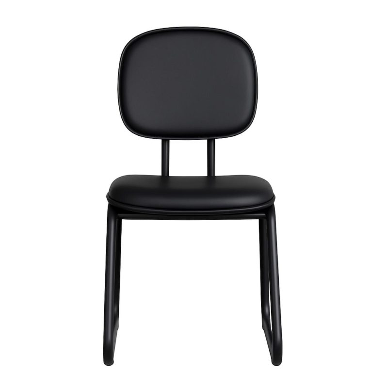 Cadeira Secretária Trapézio - Corino Preto - 31103