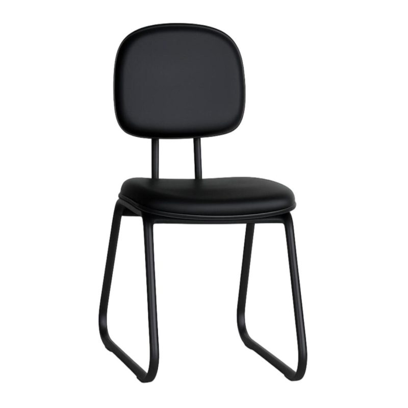 Cadeira Secretária Trapézio - Corino Preto - 31103