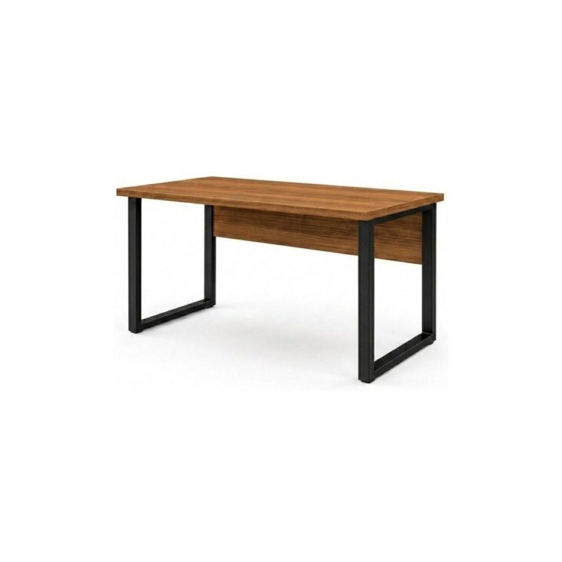 Móveis para Escritório Mesa de Escritório Industrial 120x60cm Nogal Sevilha Tampo 40mm – Escrivaninha Home Office Premium Pollo - Sevilha / Preto - 24469