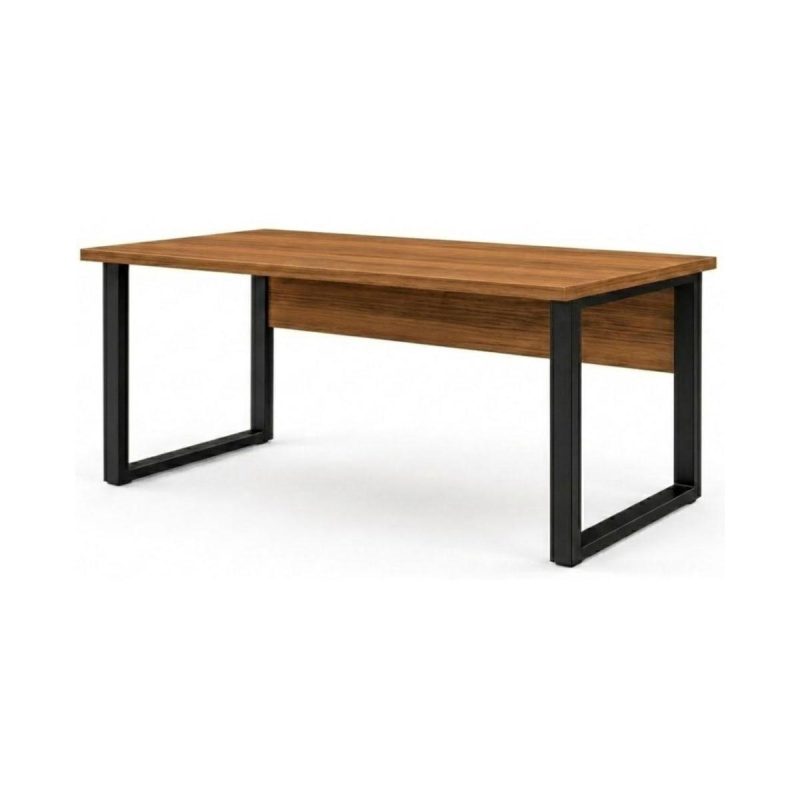 Móveis para Escritório Escrivaninha Home Office Industrial Amadeirada 170x70cm Tampo 40mm Premium - Sevilha / Preto - 24474