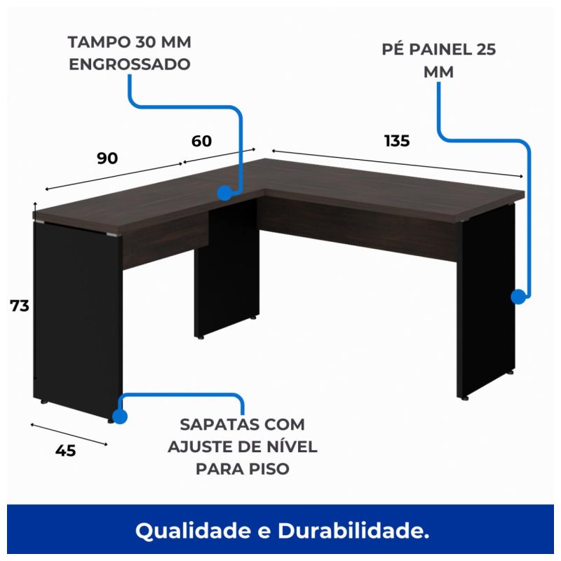 Móveis de Madeira Mesa em L (Mesa 1,35m + Mesa Auxiliar) – S/ Gavetas MARSALA/PRETO – 25422 Móveis de Madeira Mesa em L (Mesa 1,35m + Mesa Auxiliar) – S/ Gavetas MARSALA/PRETO – 25422