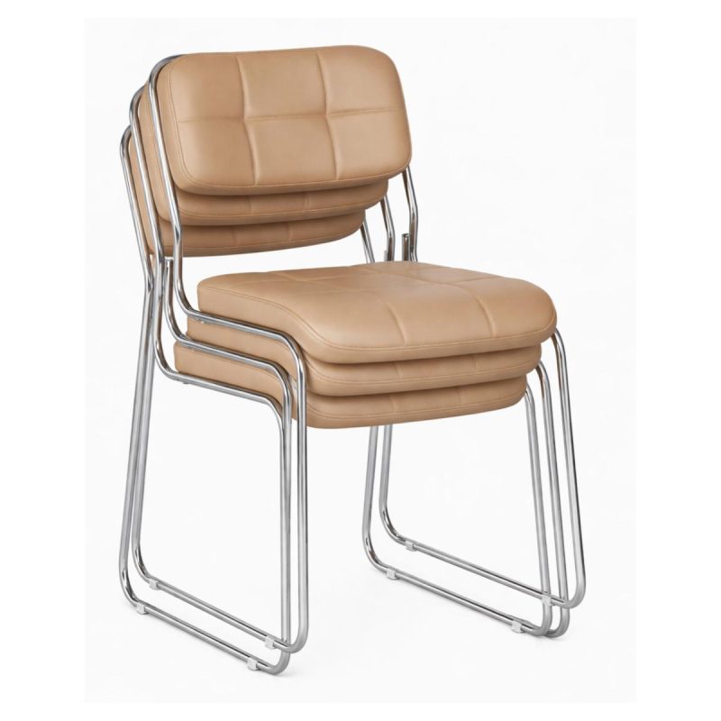 Cadeira Interlocutor Estofada Denver - Cor Fendi - 30406