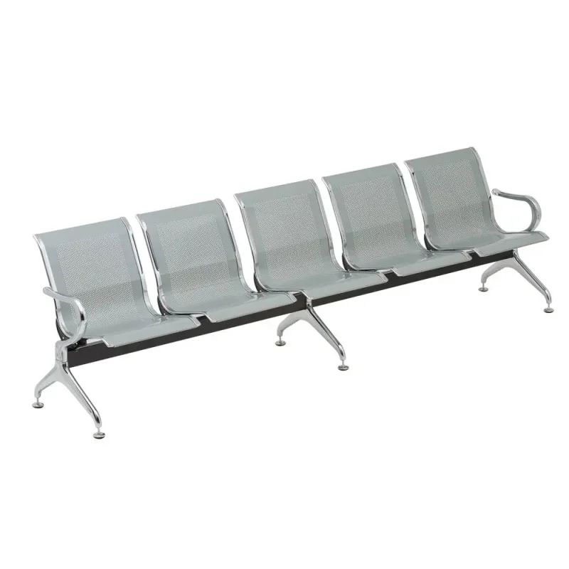 Cadeiras Longarinas para Recepção Longarina AEROPORTO com 05 Lugares – Cor Cromada - PMD - 33113