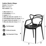 Cadeiras Escritório Cadeira Interlocutor ALLEGRA para Escritório ou Jantar - Polipropileno - Cor Preto - 48005