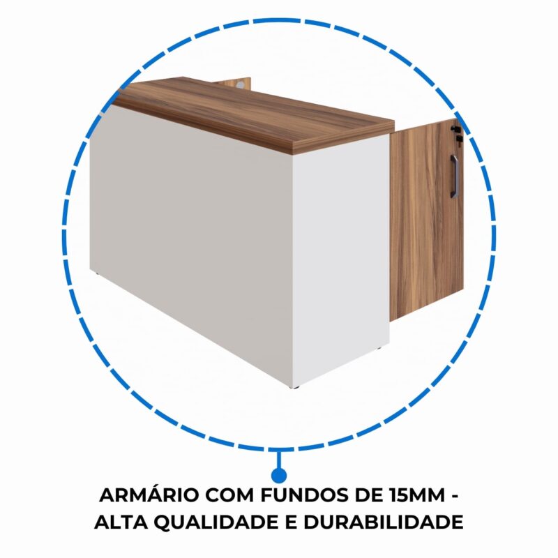 Móveis de Madeira Armário Baixo Credenza – 1,20×0,73X0,45m NOGAL SEVILHA/BRANCO - 34312 Móveis de Madeira Armário Baixo Credenza – 1,20×0,73X0,45m NOGAL SEVILHA/BRANCO - 34312