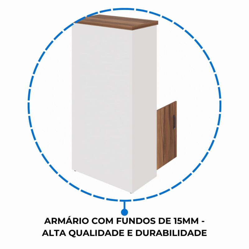Móveis de Madeira Armário Alto Semi-Aberto – 1,61×0,80×0,45m NOGAL SEVILHA/BRANCO – 34316