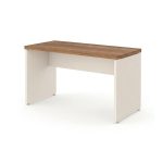 Móveis para Escritório Mesa de Escritório Executiva Reta - 1,20m x 0,60m (Tampo 40mm) - Nogal Sevilha / Champanhe