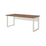 Móveis para Escritório Mesa de Escritório Industrial Amadeirada Pé Quadro 1,50x0,60m - Nogal Sevilha / Champanhe - 34302