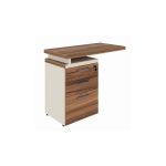 Móveis para Escritório Mesa AUXILIAR c/ 03 Gavetas Pedestal - NOGAL SEVILHA/BRANCO – 34309