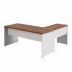 Móveis de Madeira Mesa em L (Mesa 1,50m + Mesa Auxiliar) - S/ Gavetas - WORKSTART - NOGAL SEVILHA/BRANCO - 34323