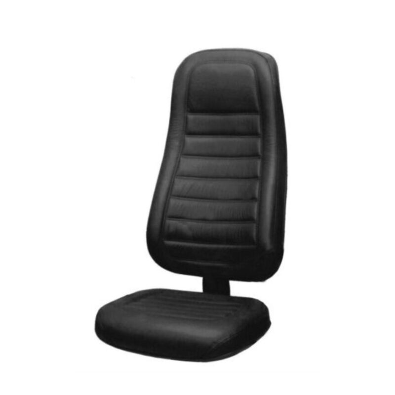 Cadeiras Escritório Cadeira Presidente ALTA Costurada - Base e Braço CROMADO - Corino Preto - 35103