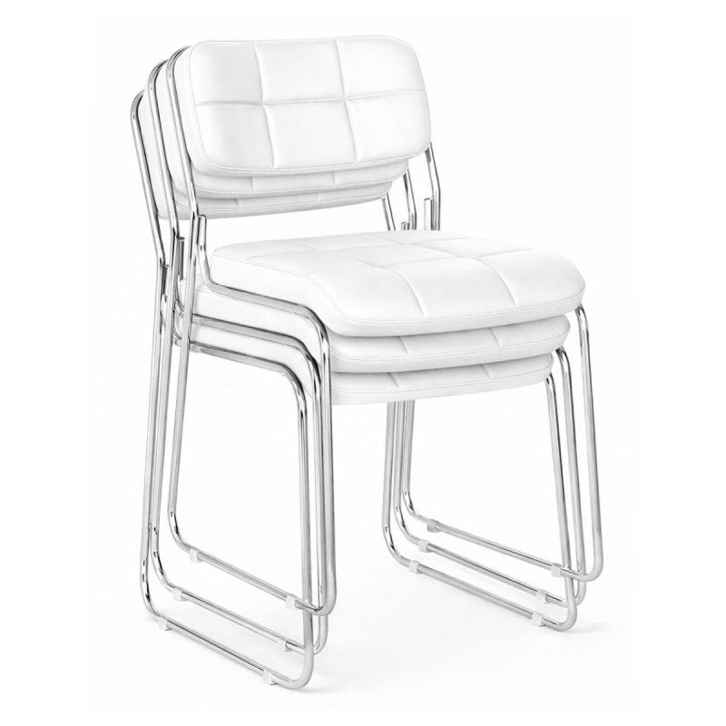 Cadeira Interlocutor Estofada Denver - Cor Branco - 30408