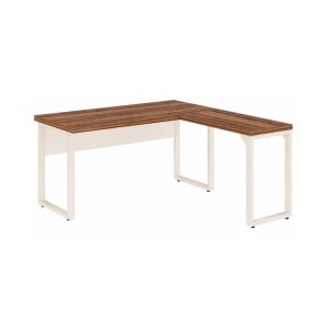 Escrivaninha para Escritório e Home Office Amadeirada - 1,50x1,50m - Nogal Sevilha / Champanhe - 34329