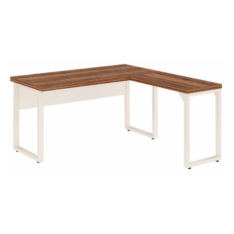 Escrivaninha para Escritório e Home Office Amadeirada – 1,70×1,60m – Nogal Sevilha / Champanhe – 34331