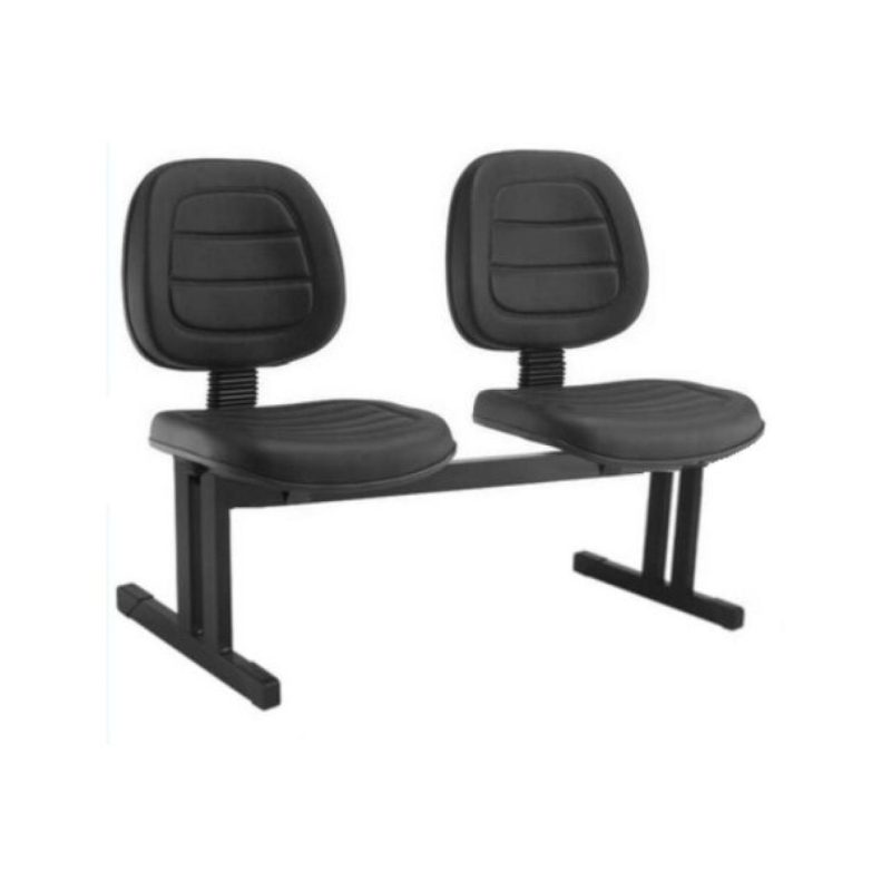 Cadeiras Longarinas para Recepção Longarina EXECUTIVA Costurada 02 Lugares - Cor Preta - Pollo Móveis - 33075 Cadeiras Longarinas para Recepção Longarina EXECUTIVA Costurada 02 Lugares - Cor Preta - Pollo Móveis - 33075