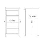 Armário Alto Fechado com 02 Portas - 1,59X0,80X0,42m - JOB - COR PRETO - 45107