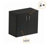 Armário Baixo com 02 Portas - 0,80x0,42x0,75m - JOB - Cor PRETO - 41207