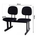 Cadeiras Longarinas para Recepção Longarina para Recepção SECRETÁRIA 02 Lugares - Cor PRETA - Pollo Móveis - 33074 Cadeiras Longarinas para Recepção Longarina para Recepção SECRETÁRIA 02 Lugares - Cor PRETA - Pollo Móveis - 33074