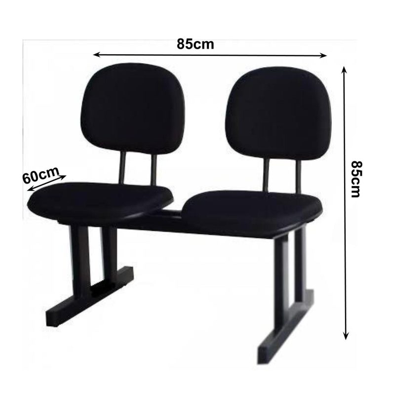 Cadeiras Longarinas para Recepção Longarina para Recepção SECRETÁRIA 02 Lugares - Cor PRETA - Pollo Móveis - 33074 Cadeiras Longarinas para Recepção Longarina para Recepção SECRETÁRIA 02 Lugares - Cor PRETA - Pollo Móveis - 33074