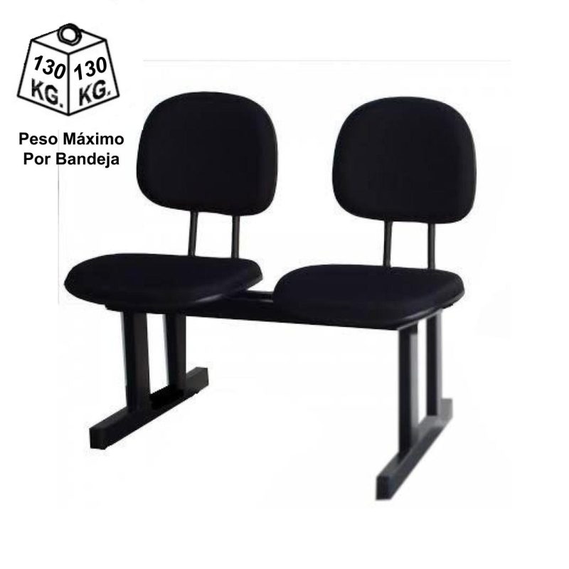 Cadeiras Longarinas para Recepção Longarina para Recepção SECRETÁRIA 02 Lugares - Cor PRETA - Pollo Móveis - 33074 Cadeiras Longarinas para Recepção Longarina para Recepção SECRETÁRIA 02 Lugares - Cor PRETA - Pollo Móveis - 33074