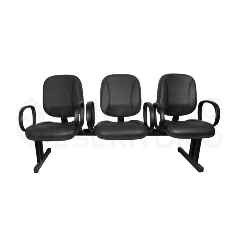 Cadeiras Longarinas para Recepção Longarina Diretor LISA 03 Lugares - Cor Preta - Pollo Móveis - 33105 Cadeiras Longarinas para Recepção Longarina Diretor LISA 03 Lugares - Cor Preta - Pollo Móveis - 33105