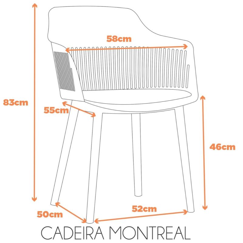 Cadeiras Escritório Cadeira Interlocutor MARCELA Polipropileno - COR FENDI- Pollo Móveis - 37012