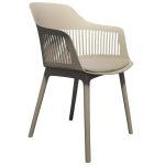 Cadeiras Escritório Cadeira Interlocutor MARCELA Polipropileno - COR FENDI- Pollo Móveis - 37012