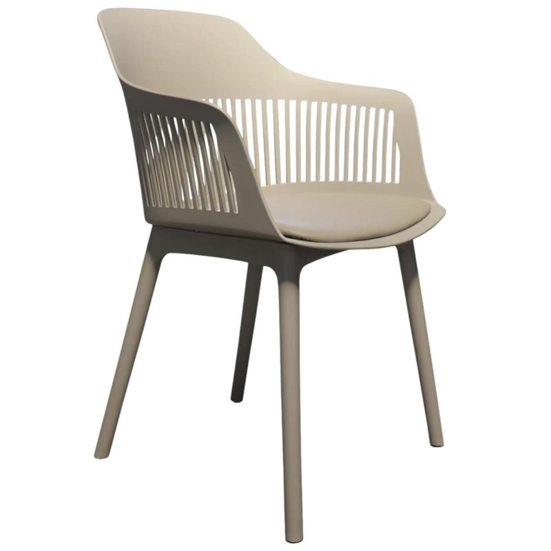 Cadeiras Escritório Cadeira Interlocutor MARCELA Polipropileno - COR FENDI- Pollo Móveis - 37012