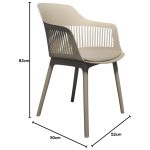 Cadeiras Escritório Cadeira Interlocutor MARCELA Polipropileno - COR FENDI- Pollo Móveis - 37012