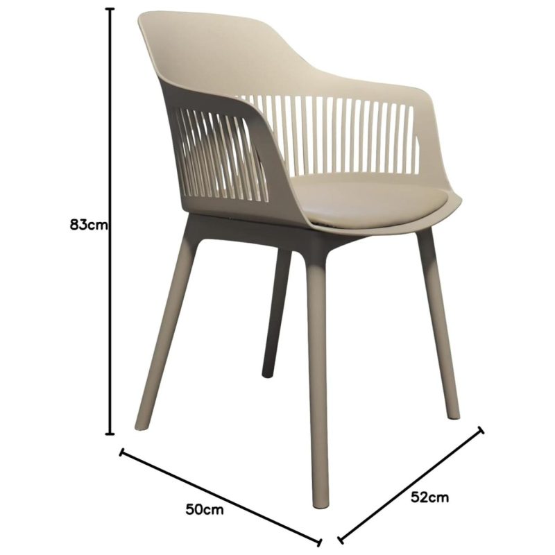 Cadeiras Escritório Cadeira Interlocutor MARCELA Polipropileno - COR FENDI- Pollo Móveis - 37012