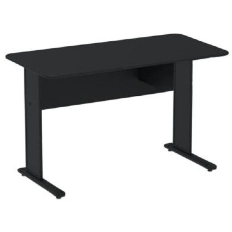 Mesa Escritório 1,50x0,60m 15MM - S/GAVETAS - PRETO / PRETO - JOB - 23333