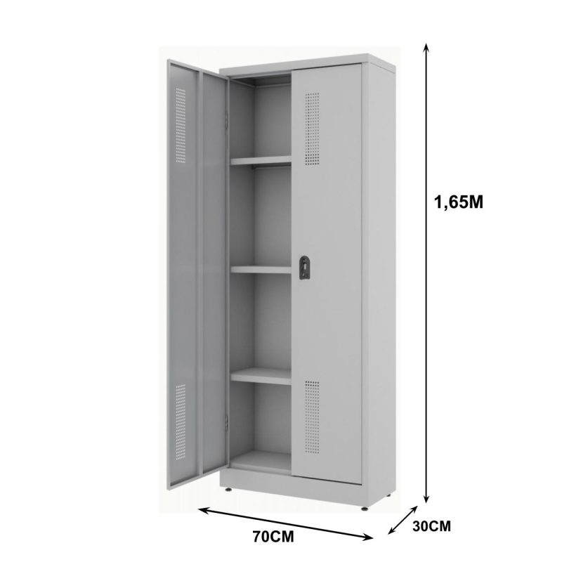 Armário de Aço PA-75 - 1,60x0,70x0,30m - MONTADO - CHAPA #26 - W3 - CZ/CZ - 17020