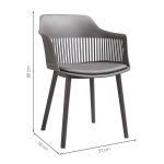 Cadeiras Escritório Cadeira Interlocutor MARCELA Polipropileno - COR CINZA - Pollo Móveis - 37013