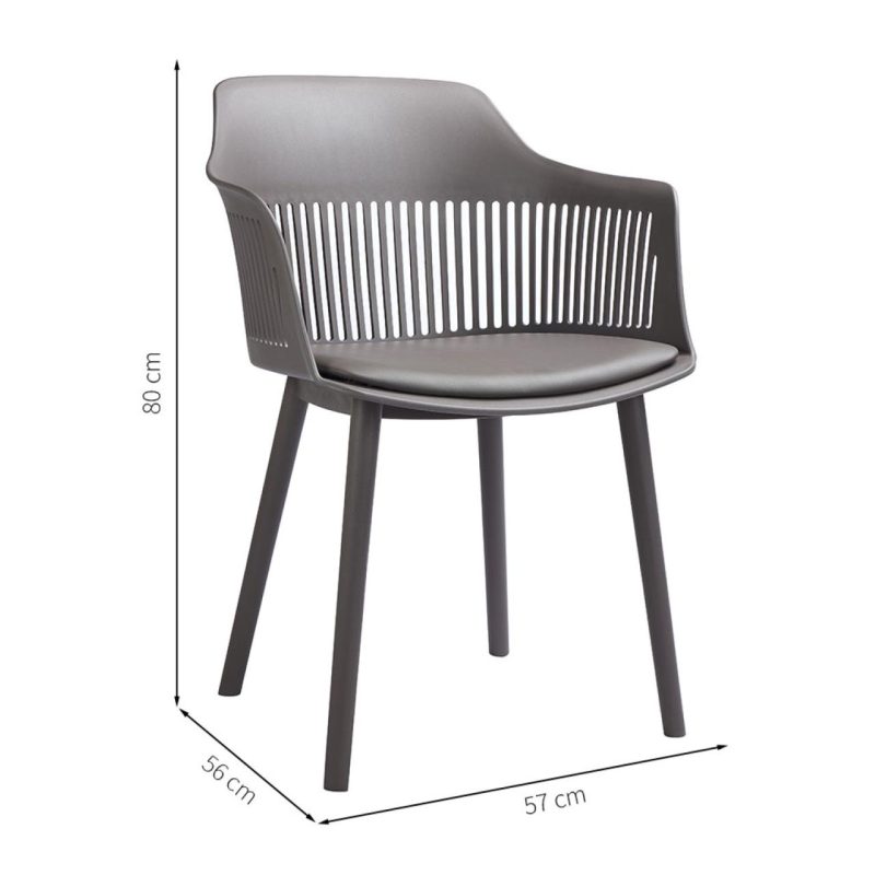 Cadeiras Escritório Cadeira Interlocutor MARCELA Polipropileno - COR CINZA - Pollo Móveis - 37013