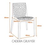 Cadeira Interlocutor GRUVYER para Escritório ou Jantar - Polipropileno - Cor FENDI - 48007