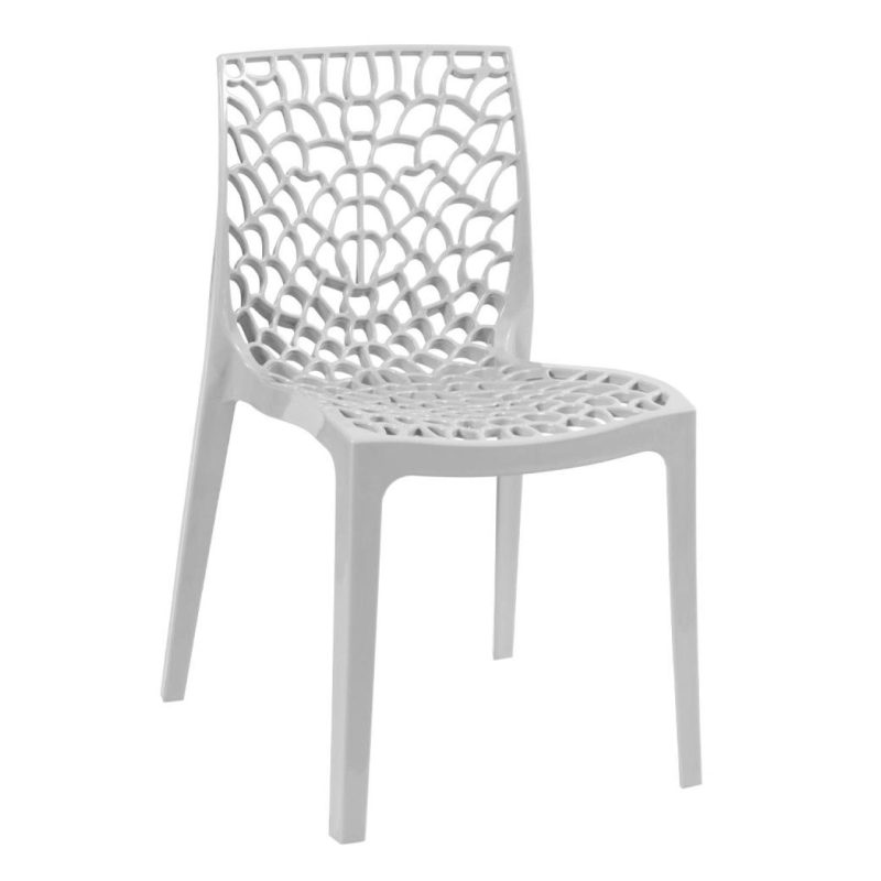 Cadeiras Escritório Cadeira Interlocutor GRUVYER para Escritório ou Jantar - Polipropileno - Cor CINZA - 48008