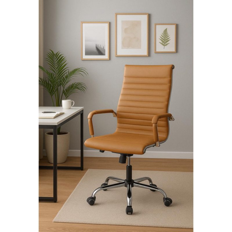 Cadeiras Escritório Cadeira PRESIDENTE Charles Eames Esteirinha - Cor CARAMELO - 32885 Cadeiras Escritório Cadeira PRESIDENTE Charles Eames Esteirinha - Cor CARAMELO - 32885