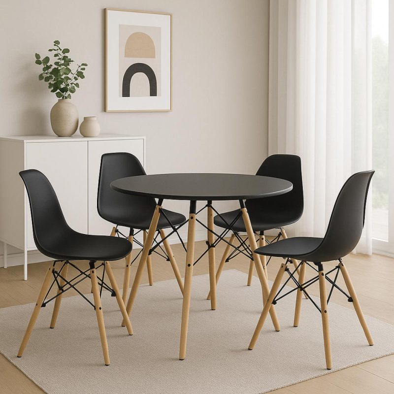 Outros Mesa Residencial Redonda EIFFEL 0,90M - PRETO - 45112