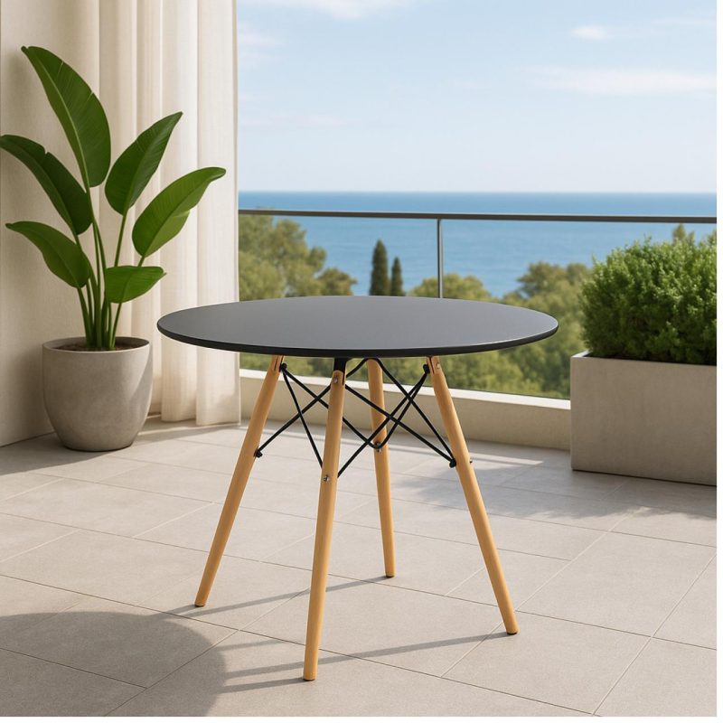 Outros Mesa Residencial Redonda EIFFEL 0,90M - PRETO - 45112