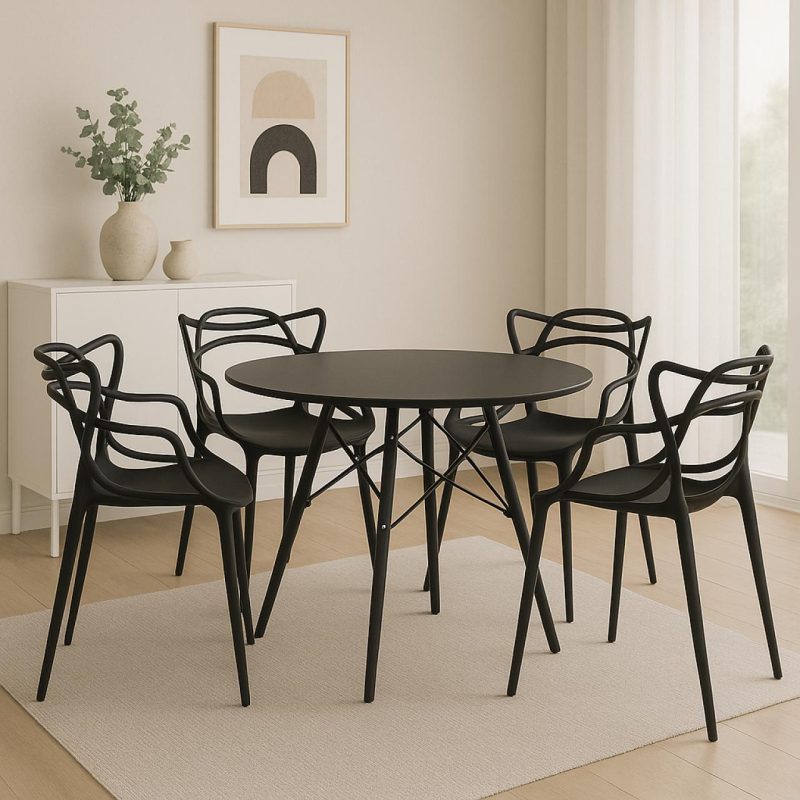 Outros Mesa Residencial Redonda EIFFEL 0,90M - PRETO - 45112