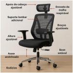 Cadeiras Escritório Cadeira Presidente Tela MK-4010 - MAKKON - COR PRETO - 30029